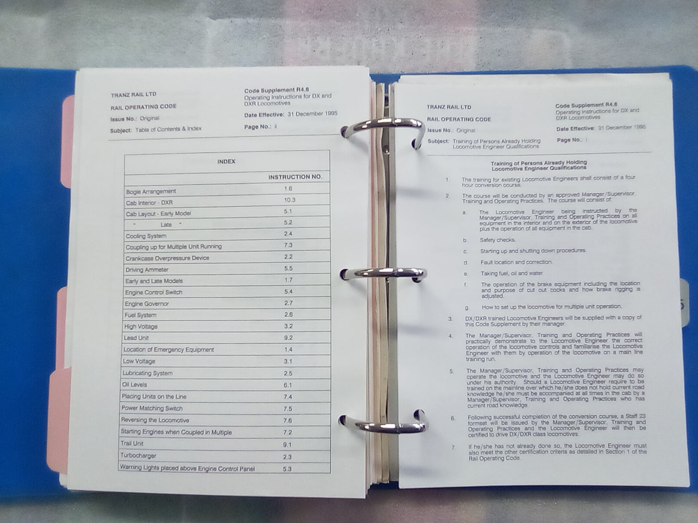 New Zealand Rail - Rail Operating Code (2000)