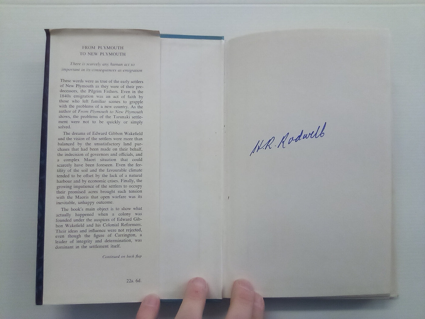 From Plymouth to New Plymouth (1959) by R.G. Wood