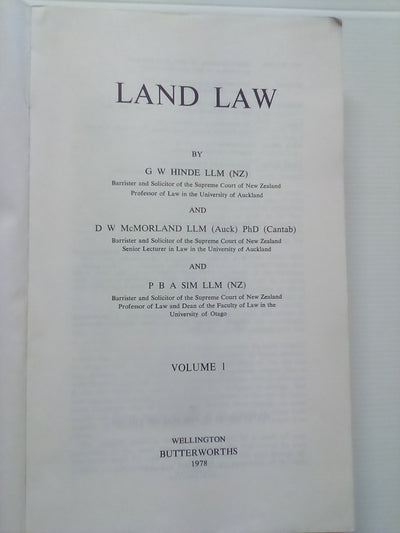 Land Law (1978) by Hinde, McMorland, & Sim