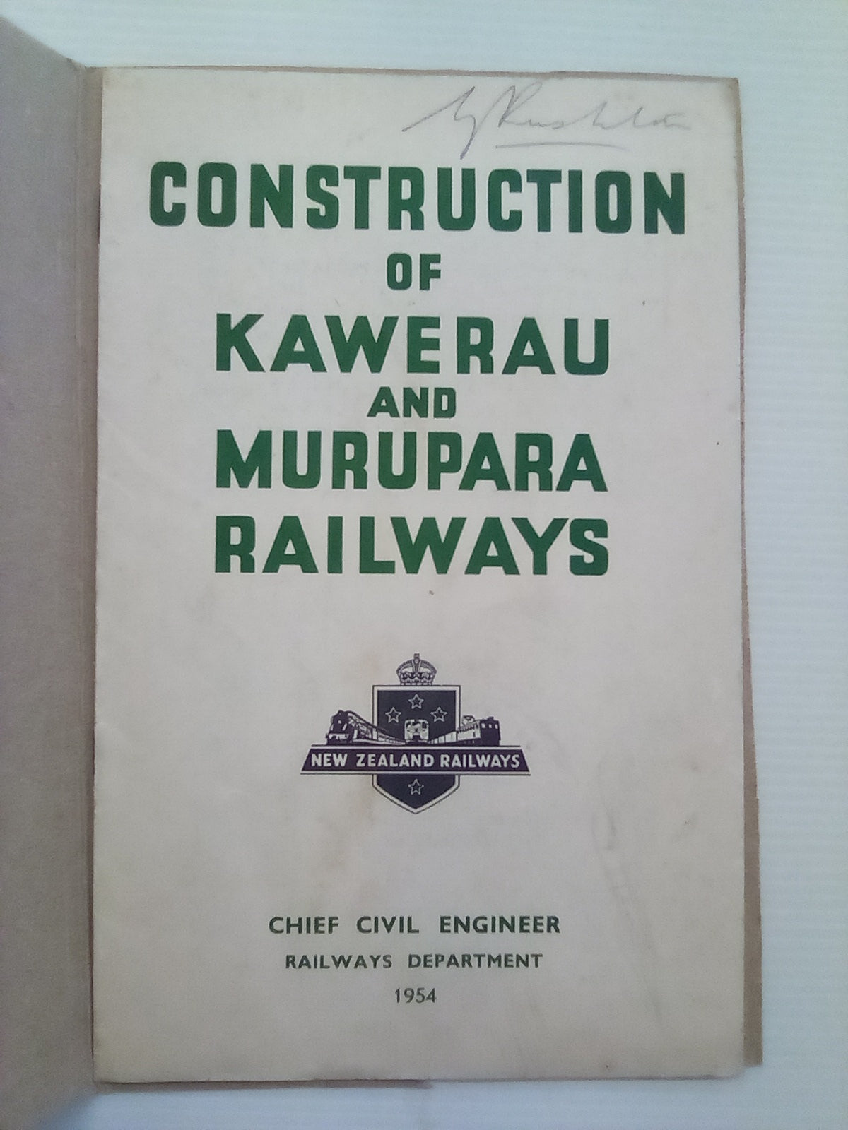 Construction of Kawerau & Murupara Railways Booklet NZR (1954)