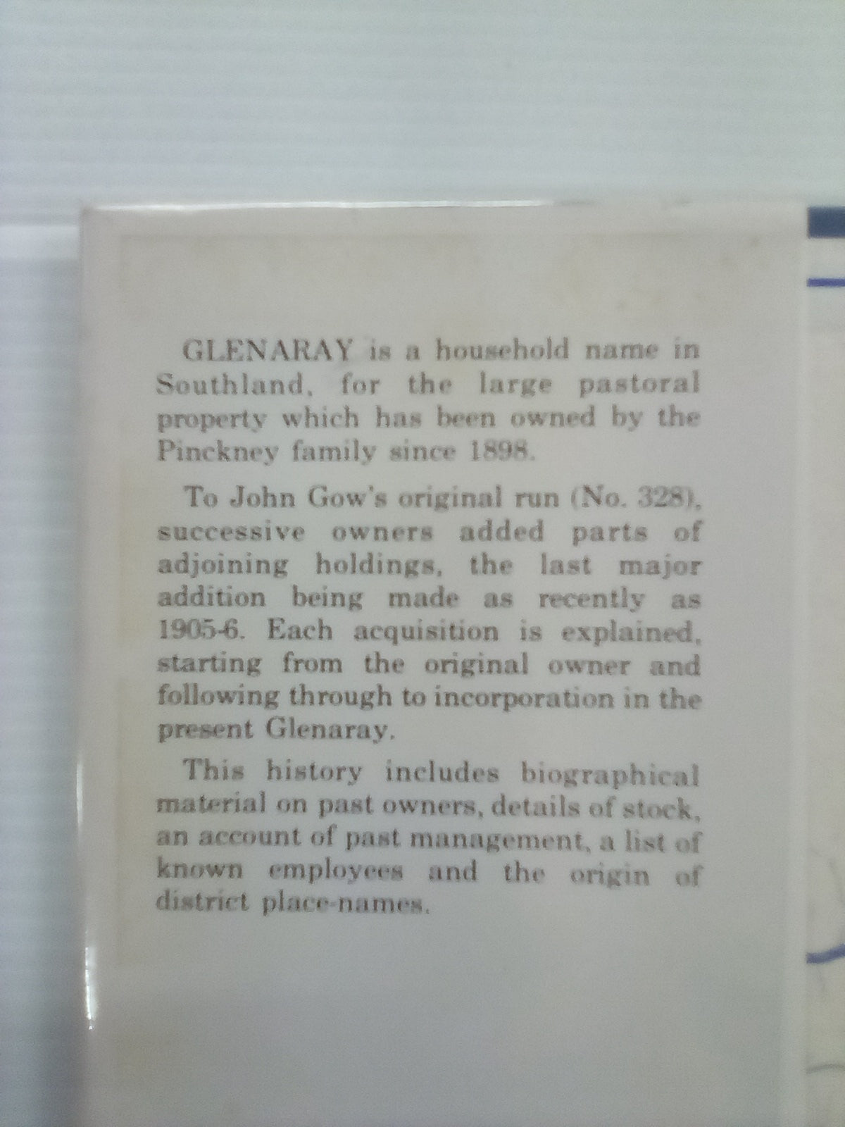 Glenaray (Waikaia) - A History of Southland's Largest Pastoral Run by Peter M. Chandler