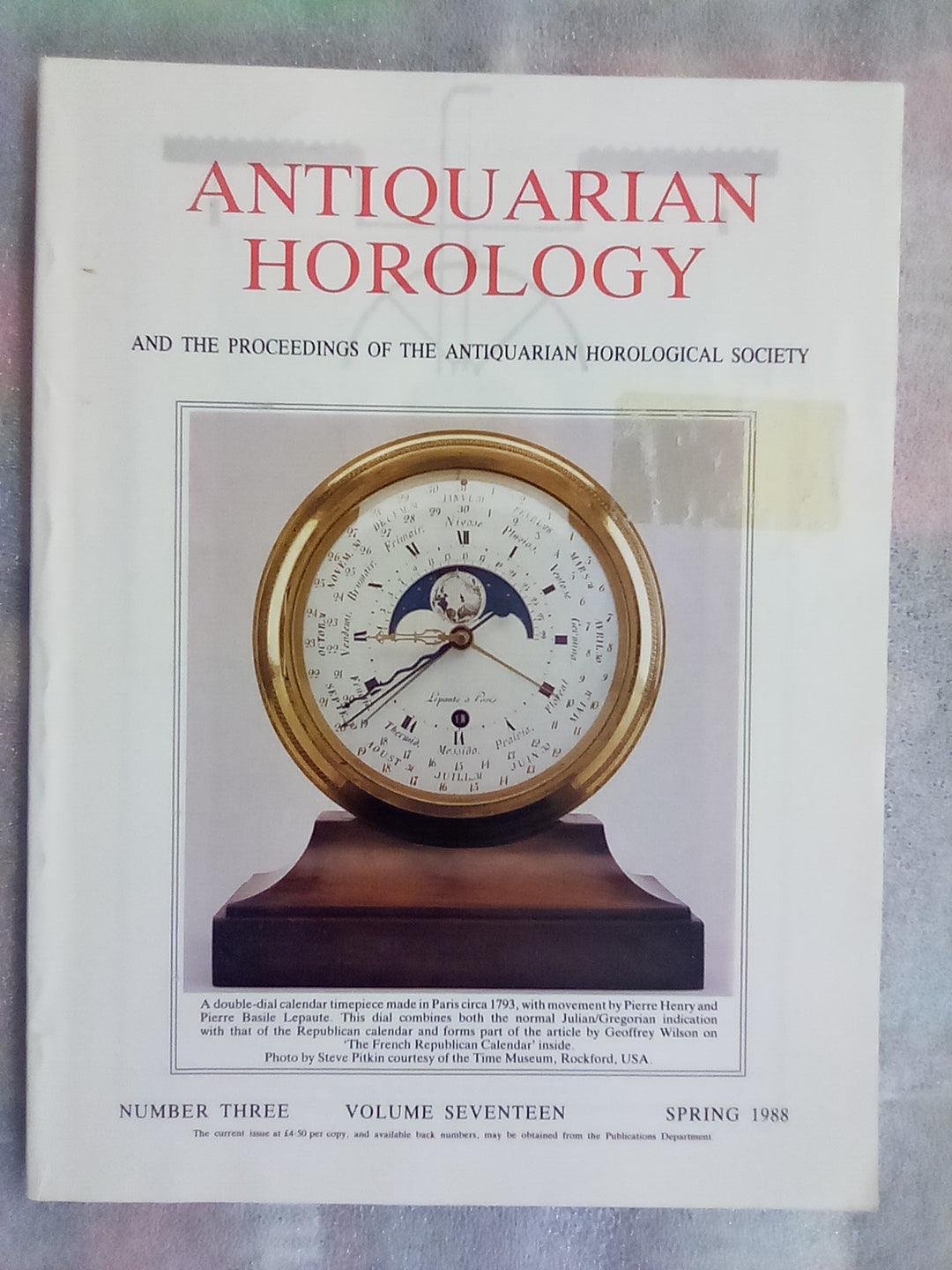 Antiquarian horology journal sale