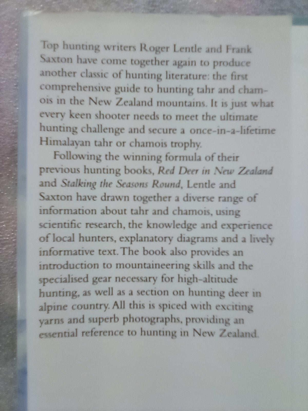 Alpine Hunting in New Zealand by Roger Lentle and Frank Saxton