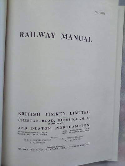 Timken Tapered Roller Bearings - Railway Manual