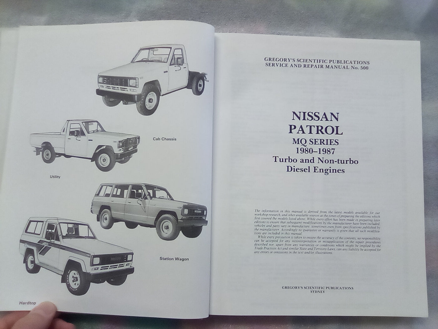 Nissan Patrol MQ Series 1980-1987 Diesel Repair Manual