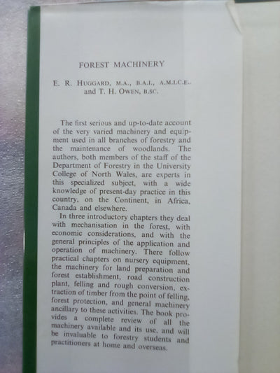 Forest Machinery (1959) by E.R. Huggard & T.H. Owen